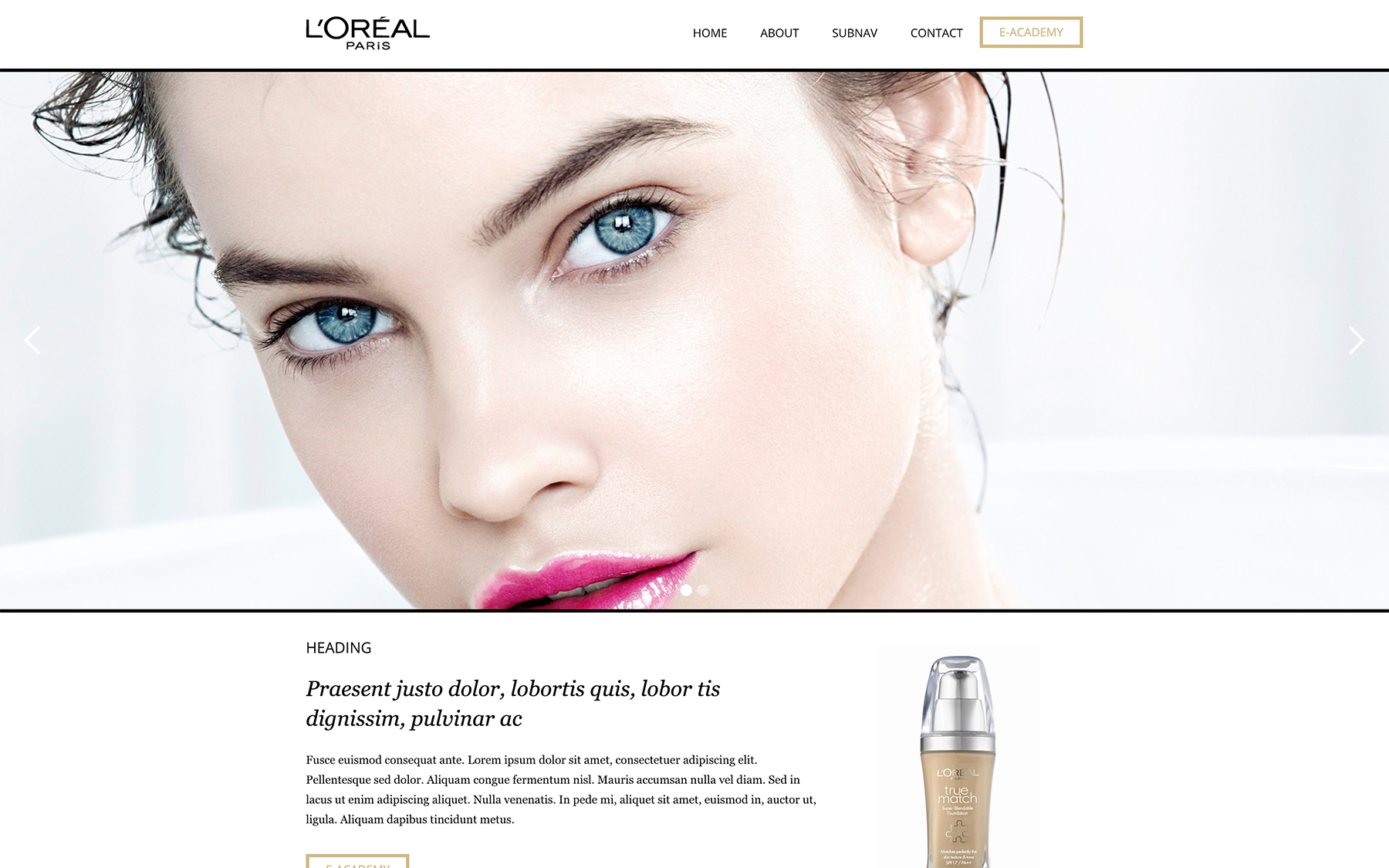 L'Oréal E-Learning – Réalisation d'une interface e-learning pour L'Oréal Paris