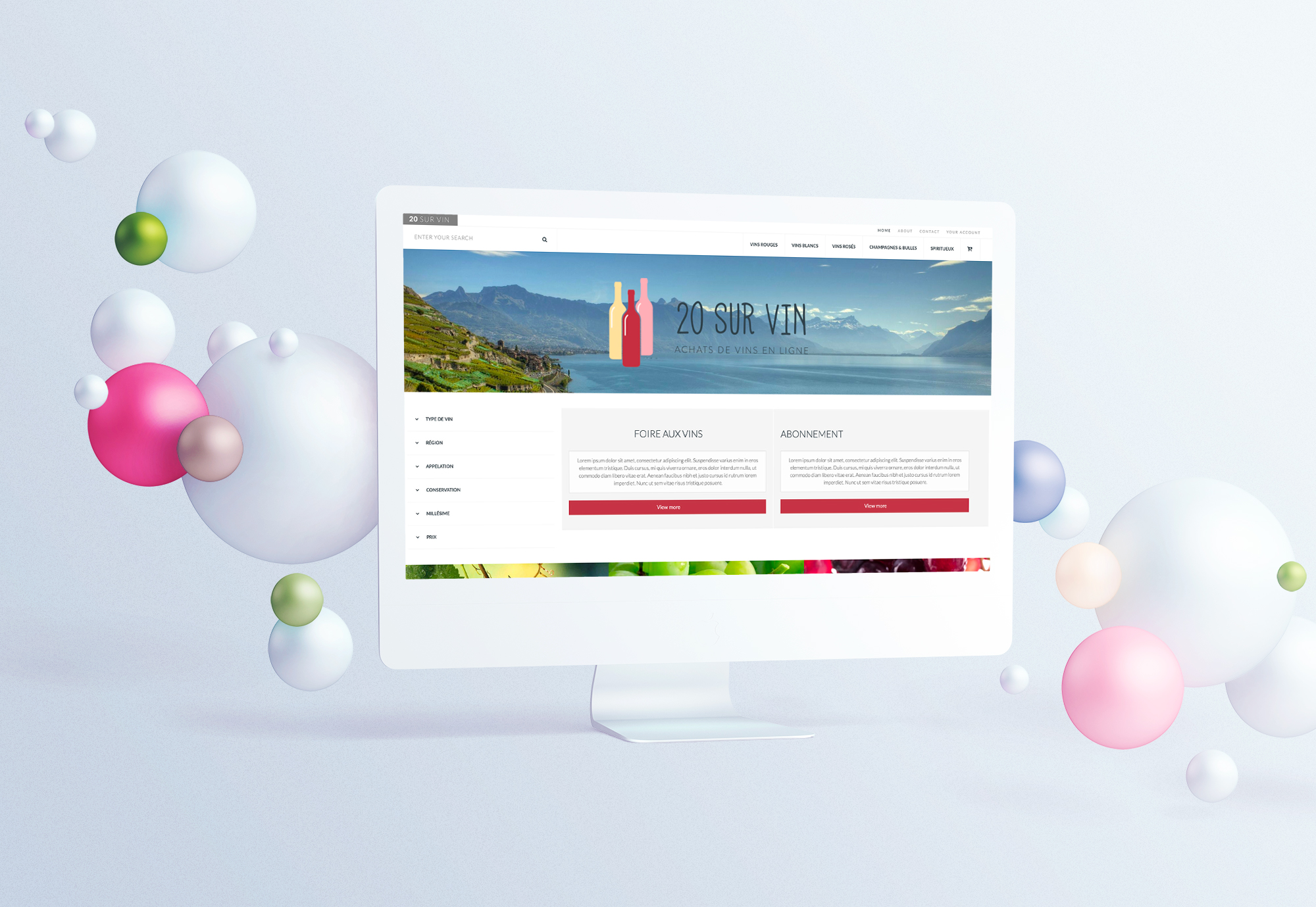 20 sur vin – Design d'un template sur mesure pour une boutique en ligne – UX UI