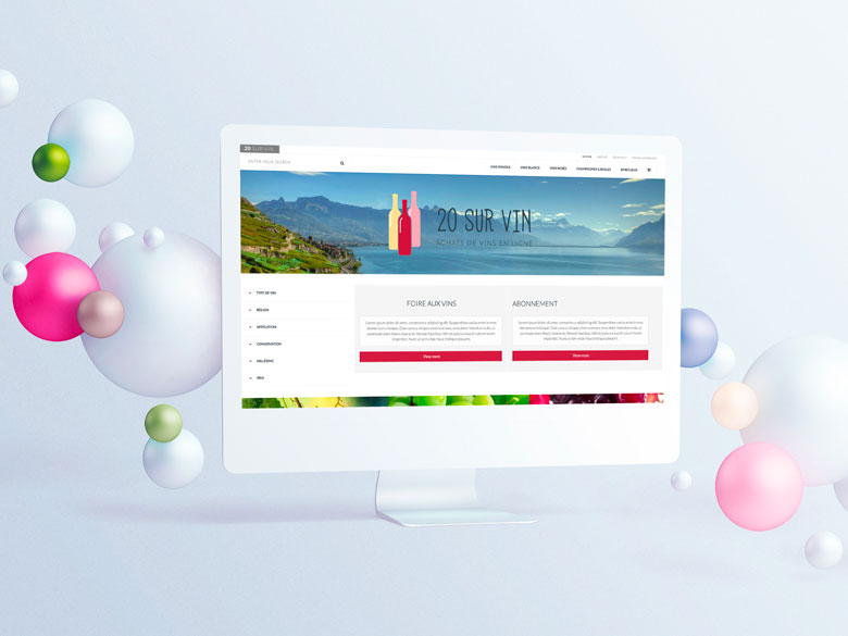 20 sur vin – Design d'un template sur mesure pour une boutique en ligne – UX UI
