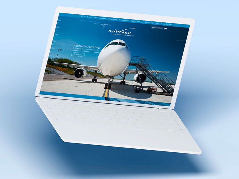 Sowaer – Société Wallonne des aéroports – Réalisations de quelques pages interne pour HungryMinds