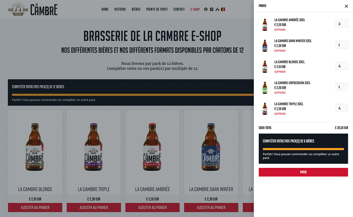 eShop pack configurator